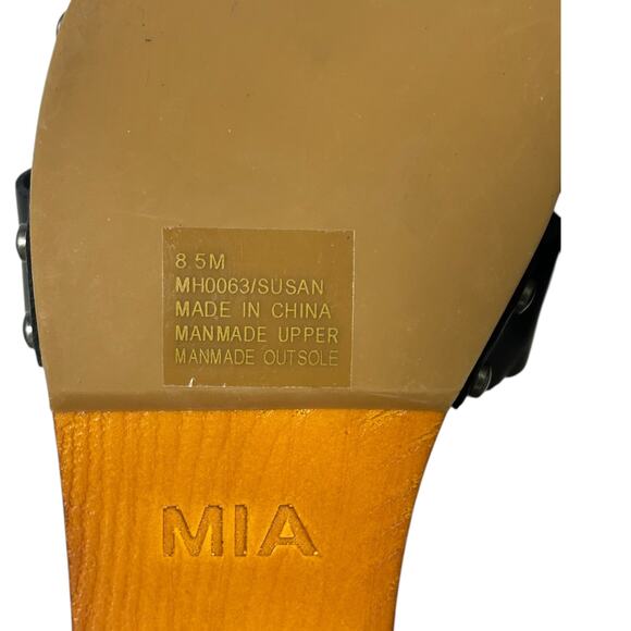 Mia Susan Black Strappy Platform Clog Heel Sandals Size 8.5 NWOB - Picture 6 of 7
